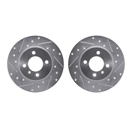 DYNAMIC FRICTION CO Rotors-Drilled and Slotted-SilverZinc Coated, 7002-31010 7002-31010